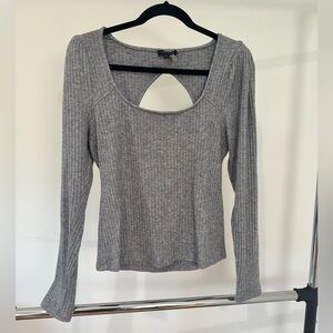 Super Soft Gray Sweater with Back Cutout - 1. State - Size L - Never Worn